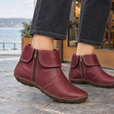 Farina-Torino Zip Ankle Boots - Wine Red