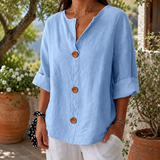Penelope-Sage Relaxed Blouse - Céleste