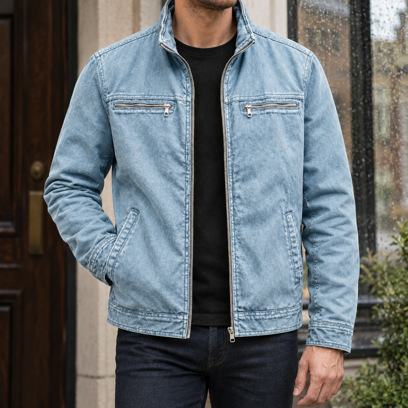 Dorian Washed Jacket - Denim Blue