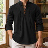 Hudson Lace-Up Shirt - Black