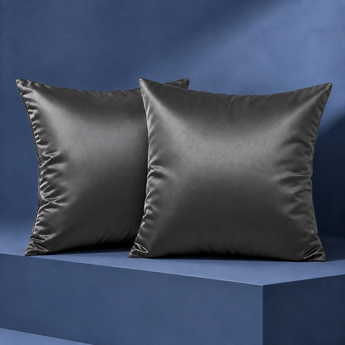 Rosewood Satin Cushion Covers - Dark Gray
