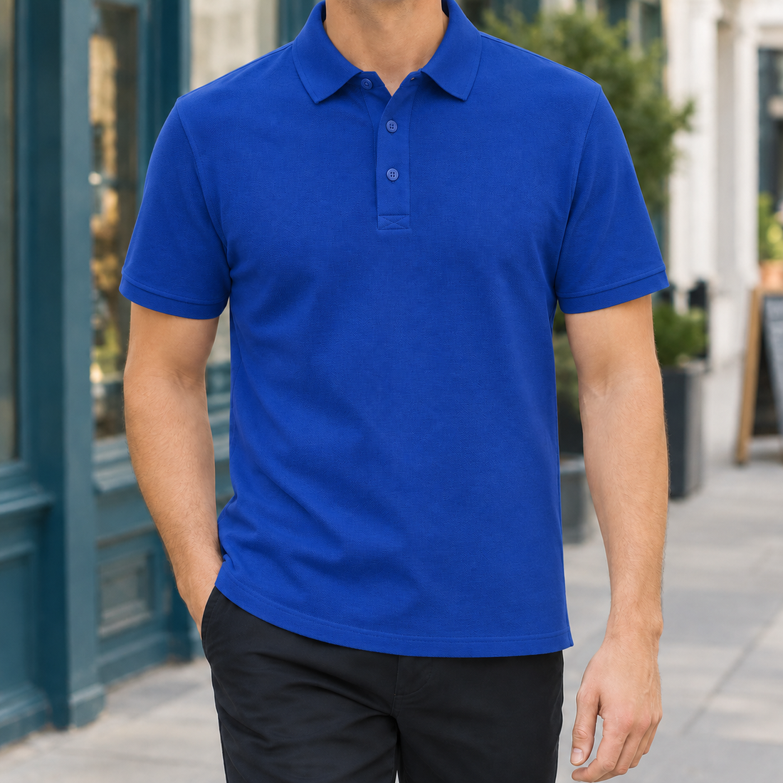 Gregoire Fitted Polo - Royal Blue