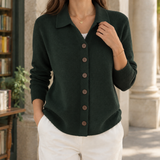 April-Belle Collared Cardigan - Green