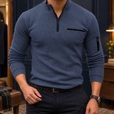 Blake Quarter-Zip Top - Stripe-card Navy Blue