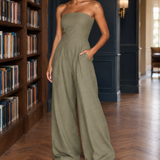 Celandine Strapless Jumpsuit - Khaki
