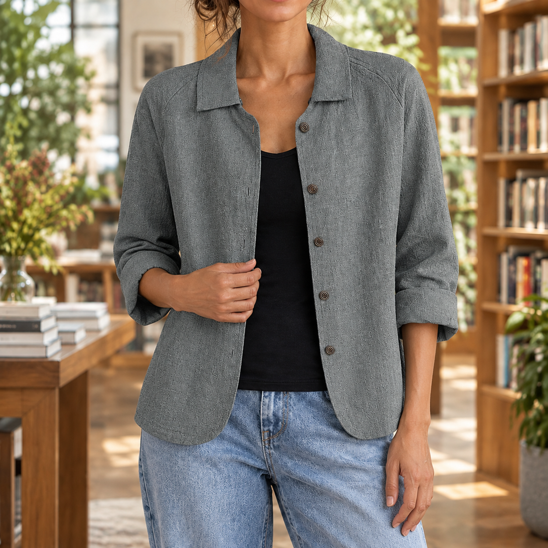 Mabel-Jade Relaxed Blazer - Gray