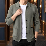 Emilio Collared Cardigan - Grayish Green