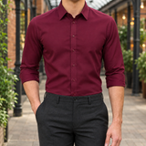 Renard Slim Fit Shirt - Wine Red
