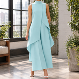 Rhea-Kate Layered Pant Set - Light Blue