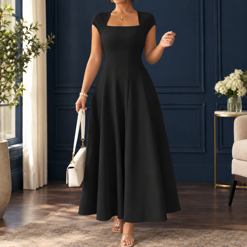 Zenobia-Belle A-Line Dress - Black