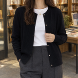 Brigitta-Sage Pearl Cardigan - Black