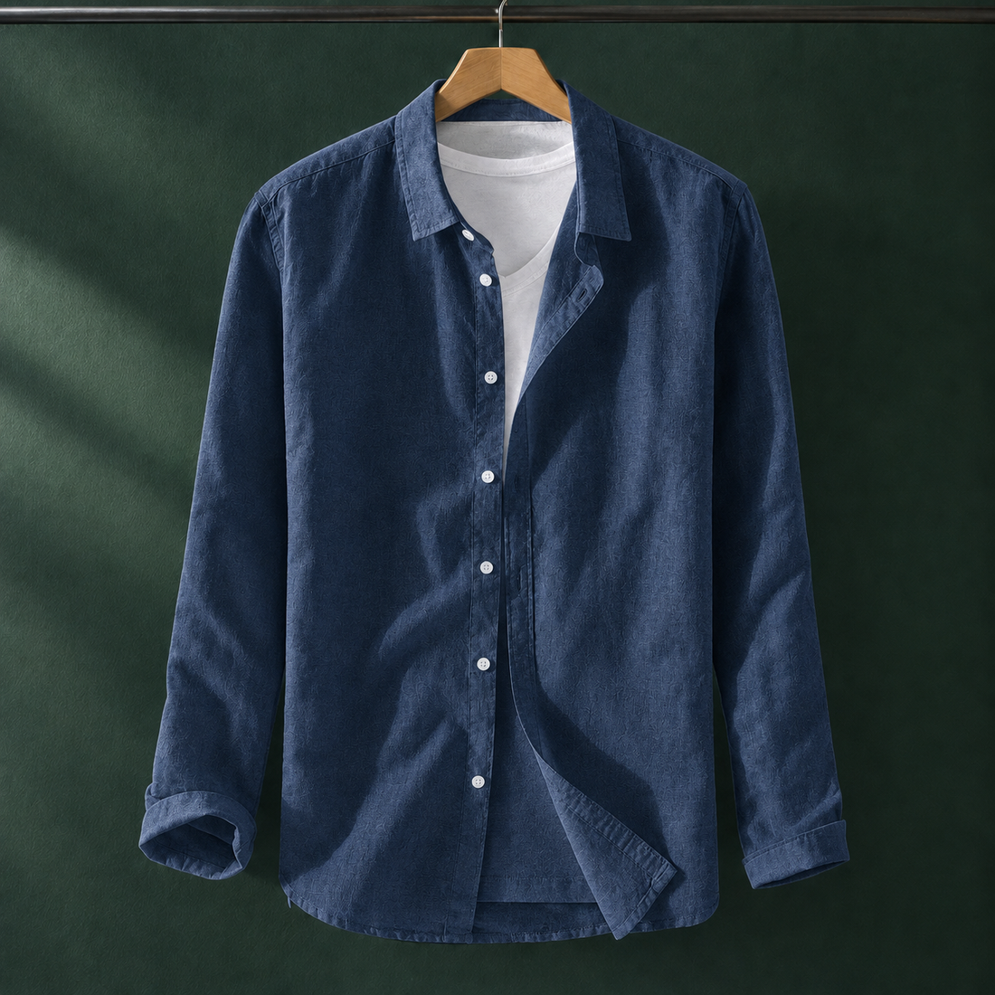 Albin Linen Shirt - Dark Blue