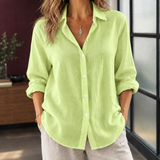 Mallory-Grace Linen Blend Shirt - Matcha Green