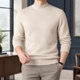 Wyatt Mock Neck Sweater - Beige