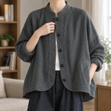 Rachel Stand Collar Jacket - Dark Gray