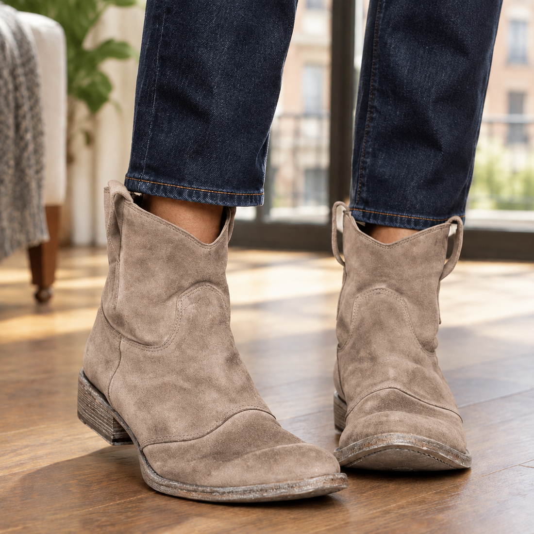 Baldini Suede Boots - Light Brown