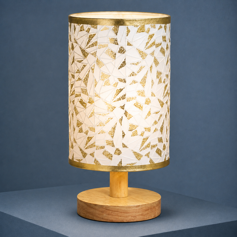 Frostwood Bamboo Lamp - Gold Mosaic