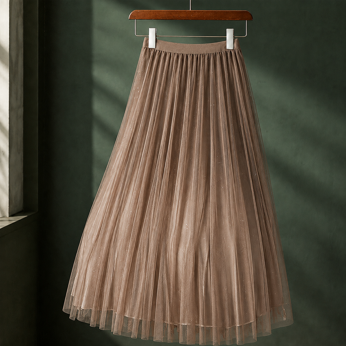 Adrienne Pleated Skirt - Khaki