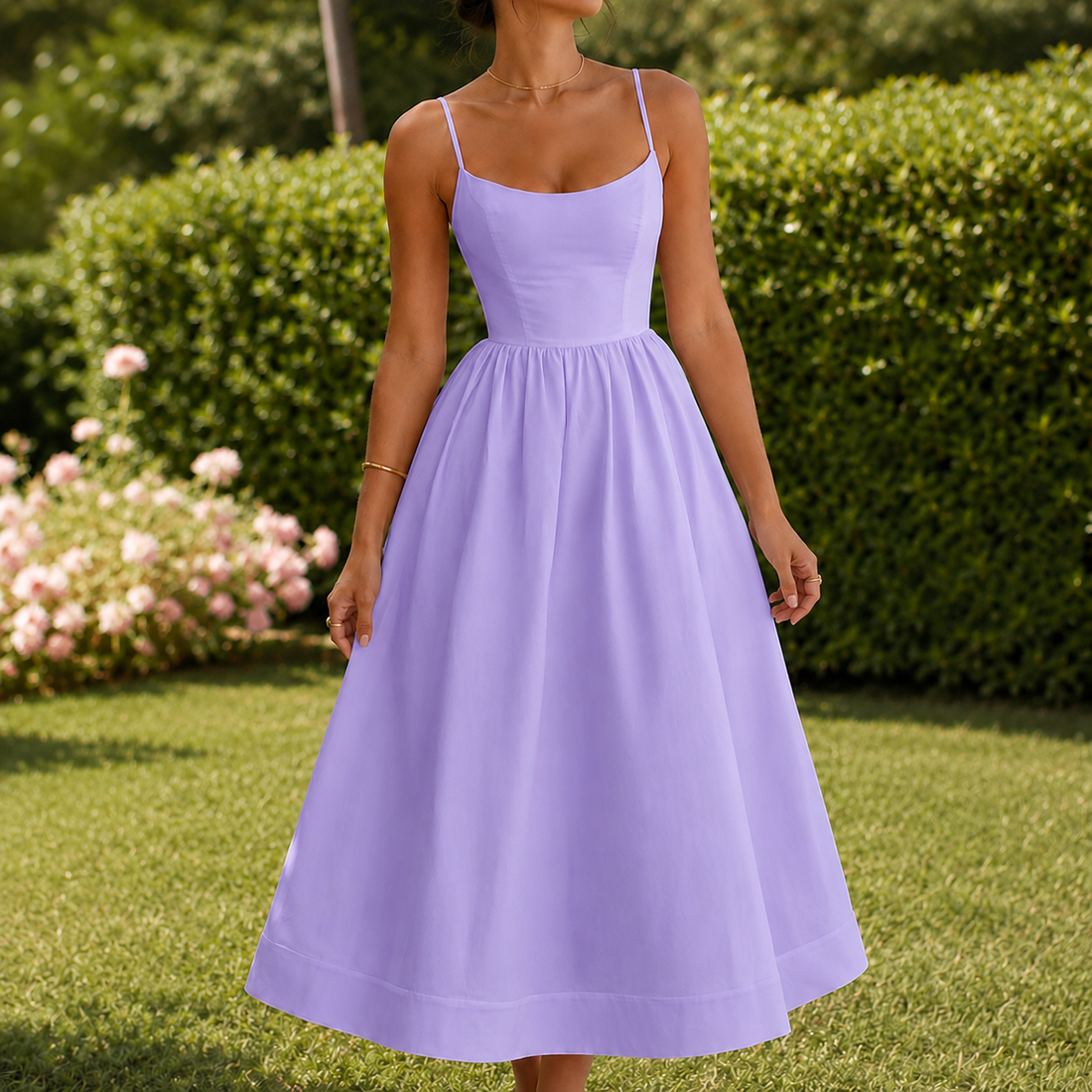 Bianca-Jane Scoop Neck Dress - Purple
