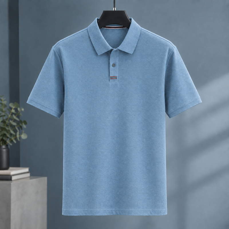 Dario Cotton Polo - Mist Blue