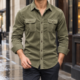 Florian Corduroy Overshirt - Army Green