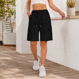 Vivienne Relaxed Cargo Shorts - Black