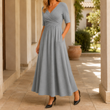 Penelope-Louise Crossover Dress - Gray