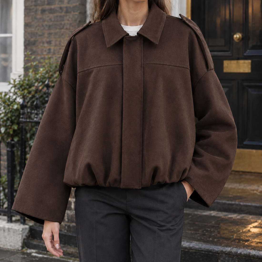 Gwendolyn Suede Jacket - Brown