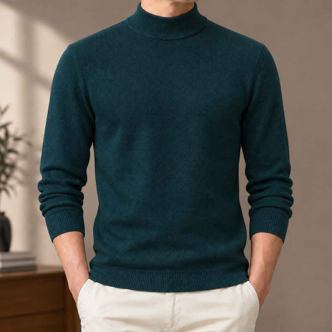 Florian Mock Neck Sweater - Green