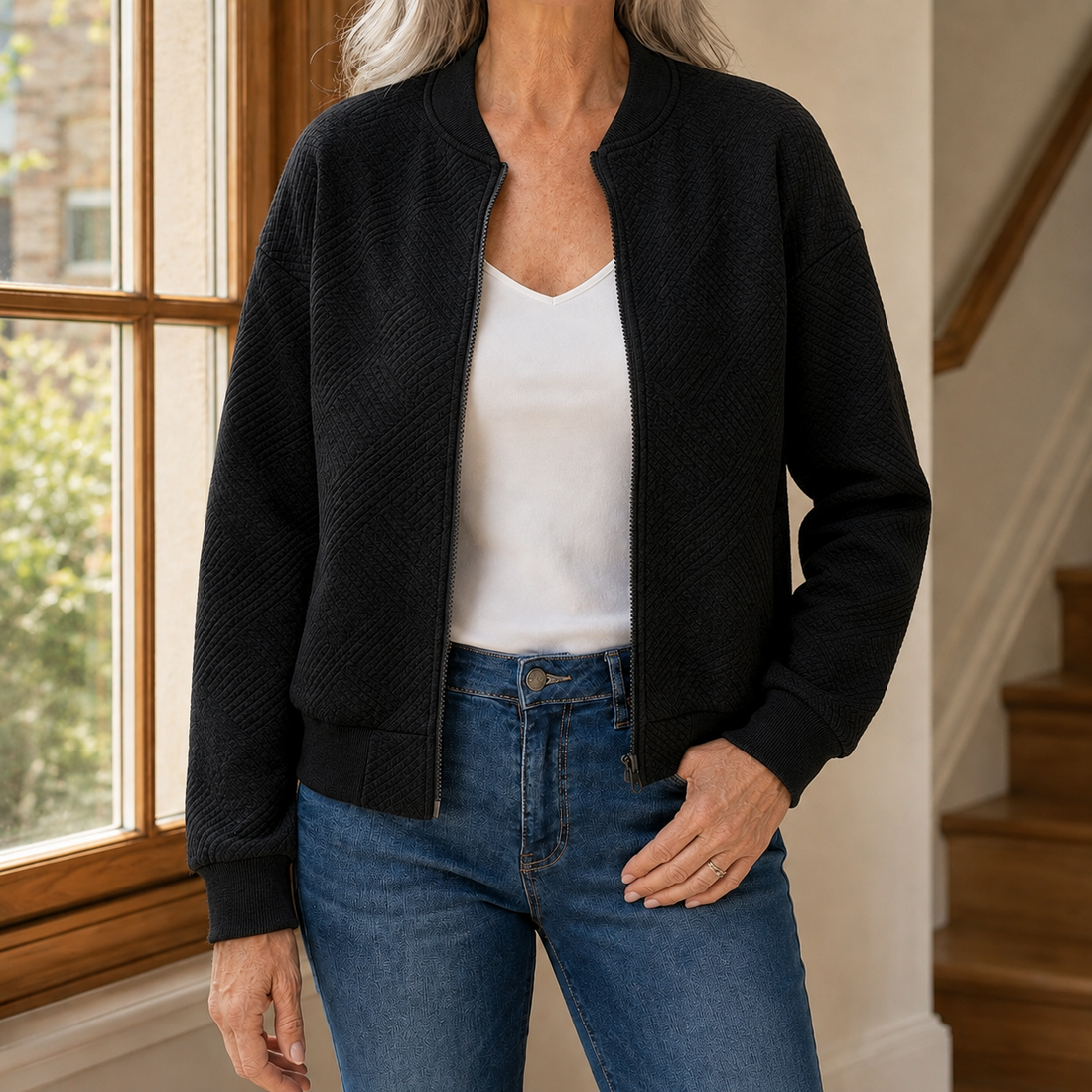Estella Textured Jacket - Black