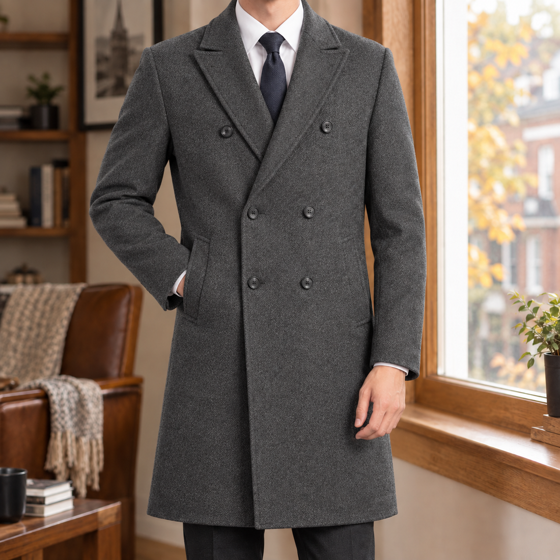 Marco Double Breasted Coat - Gray