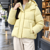 Eliza Hooded Puffer Jacket - Creamy Yellow