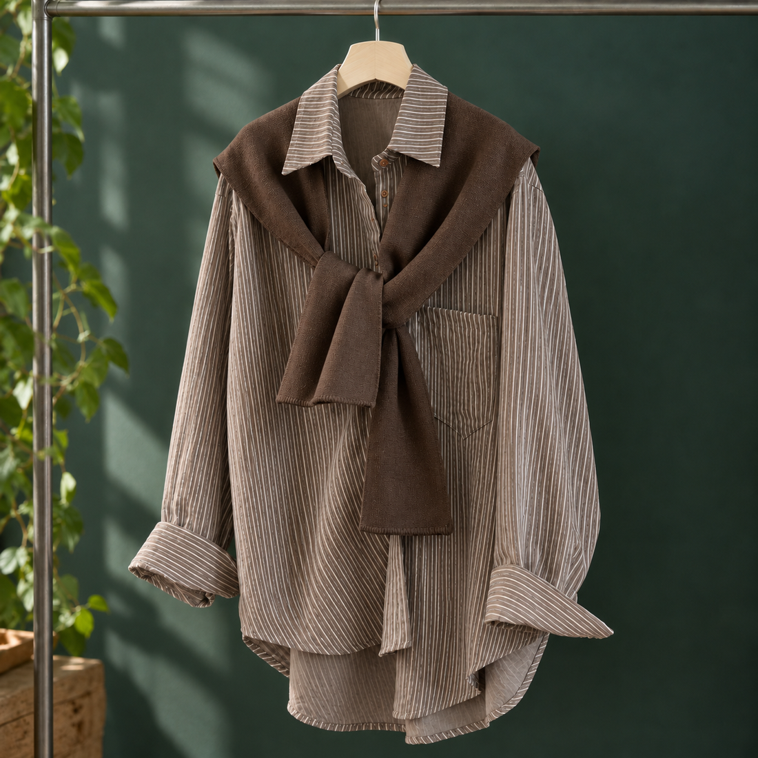 Mackenzie Layered Shirt - Coffee