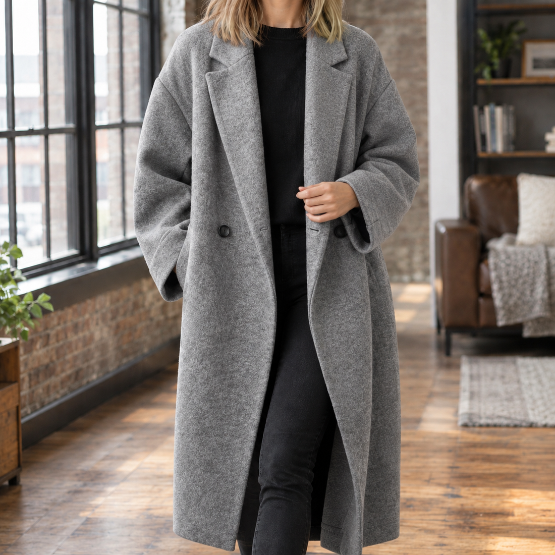 Serena-Faye Wool Blend Coat - Gray