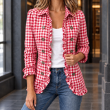 Marina-Louise Gingham Jacket - Watermelon Red