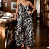 Caroline Wide Leg Jumpsuit - Black Spots