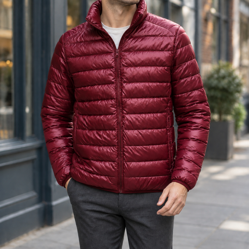 Oliver Quilted Jacket - Wine Red