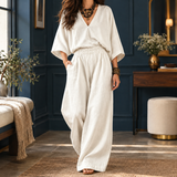 Lucia-Grace Wide Leg Set - Milky White