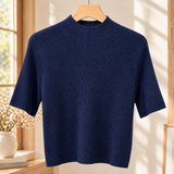 Quinn Mock Neck Top - Navy Blue