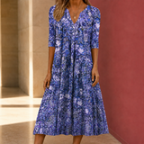 Nadia-Claire Printed Midi Dress - Blue
