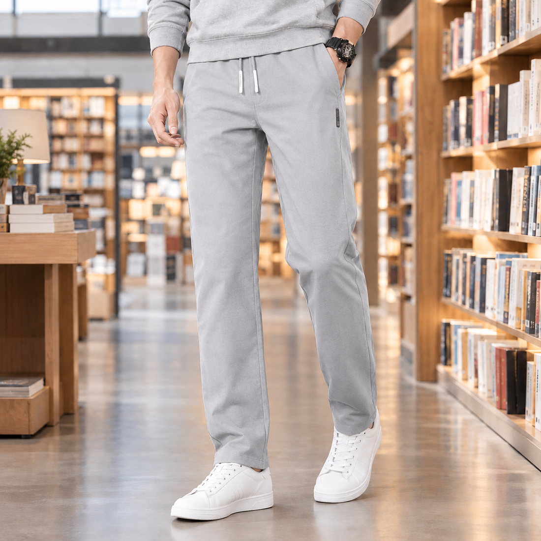 Duarte Straight Leg Pants - Light Gray