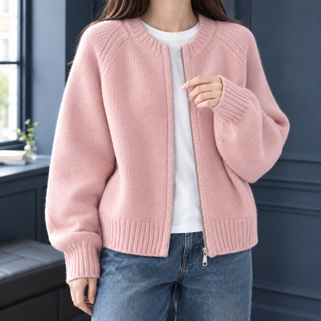 Heidi Relaxed Cardigan - Pink