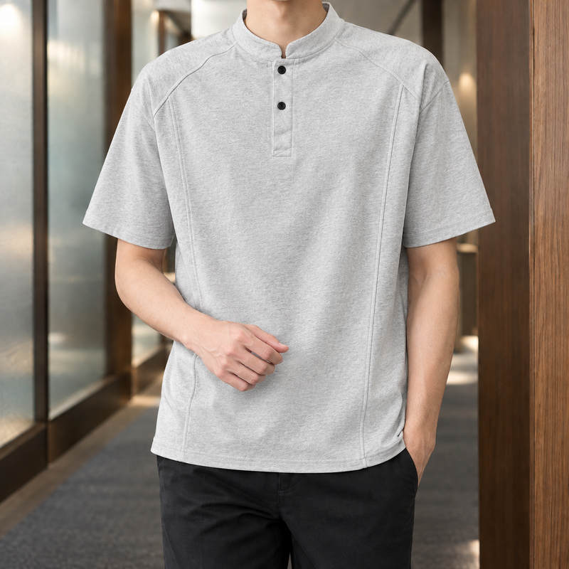 Charles Henley Shirt - Light Gray
