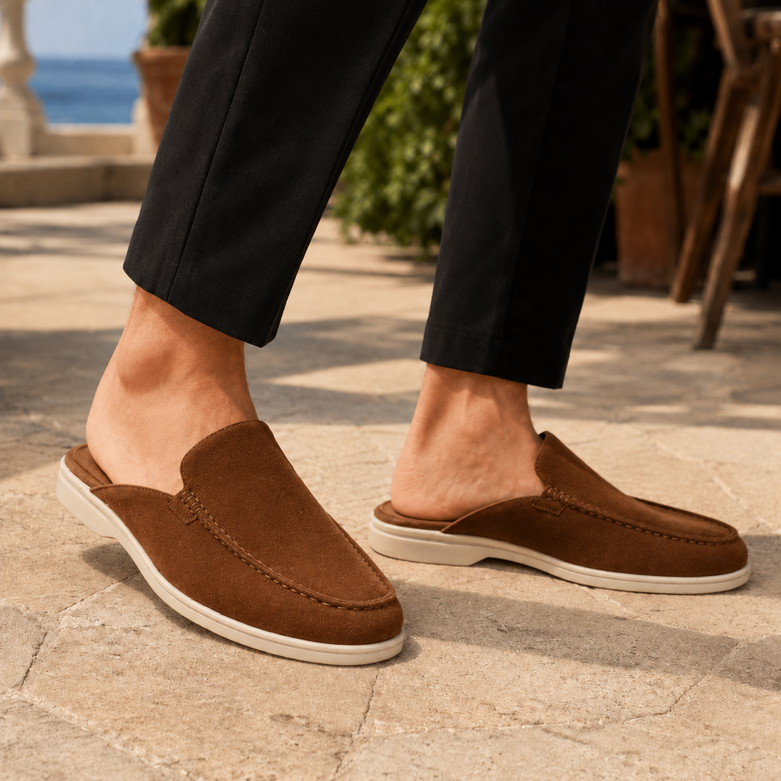 Zorzi Suede Mule Loafers - Dark Brown
