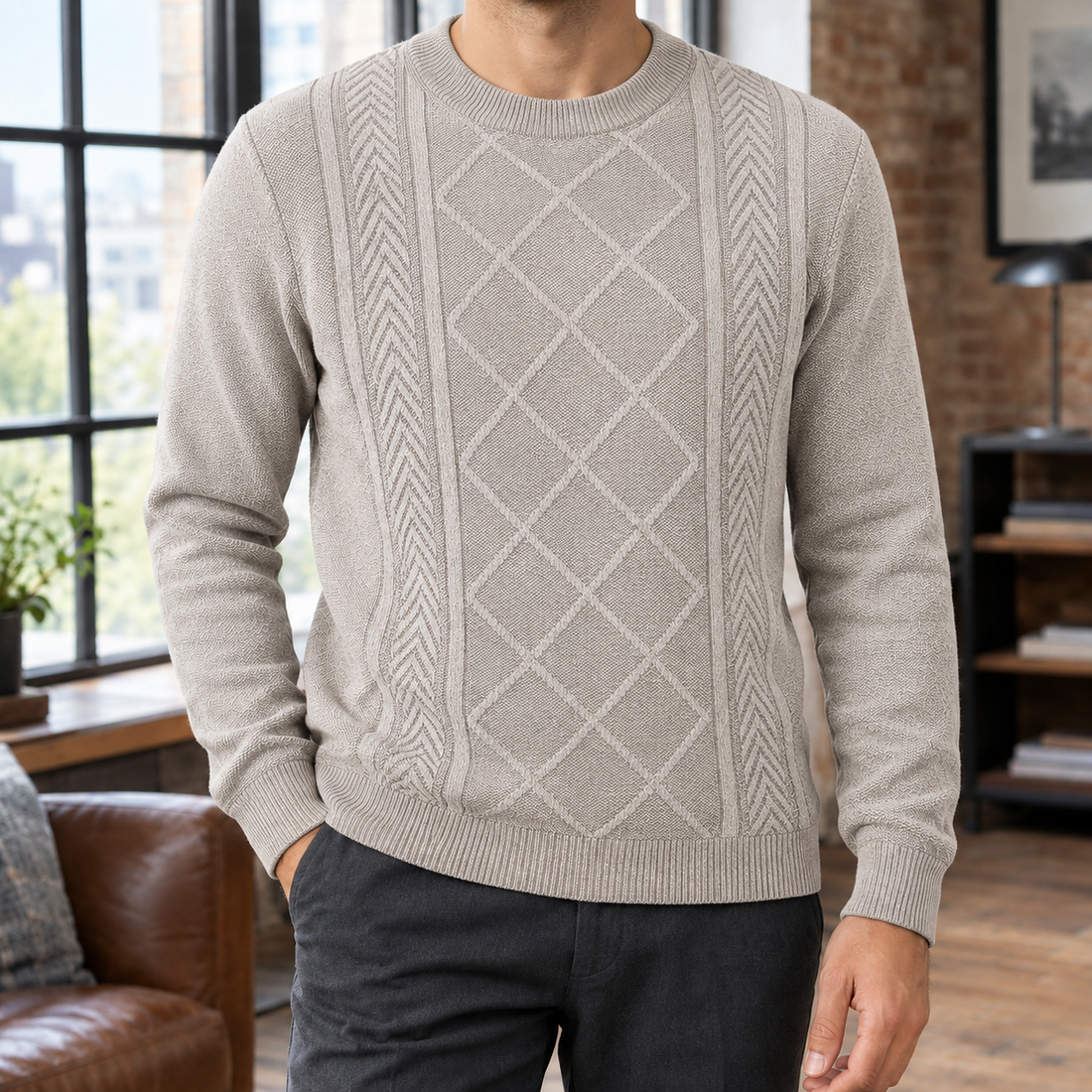Knox Crew Neck Sweater - Beige