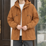 Harlan Hooded Utility Jacket - Caramel Brown
