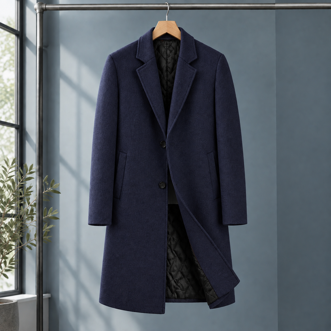 Knox Tailored Overcoat - Navy Blue