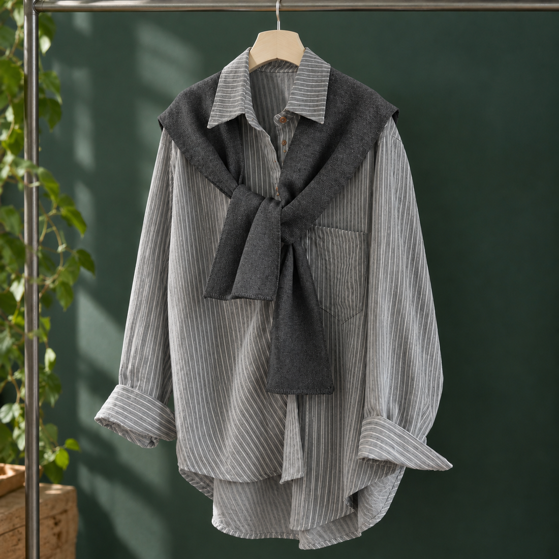 Mackenzie Layered Shirt - Gray