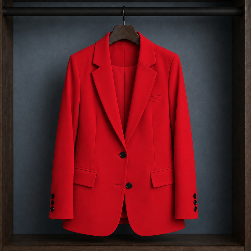 Cecily Tailored Blazer - Red