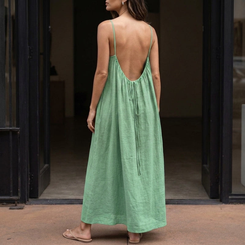 Willa Backless Maxi Dress - Menthe